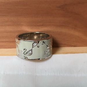 Swarovski Swan Silver Wedding Bands
